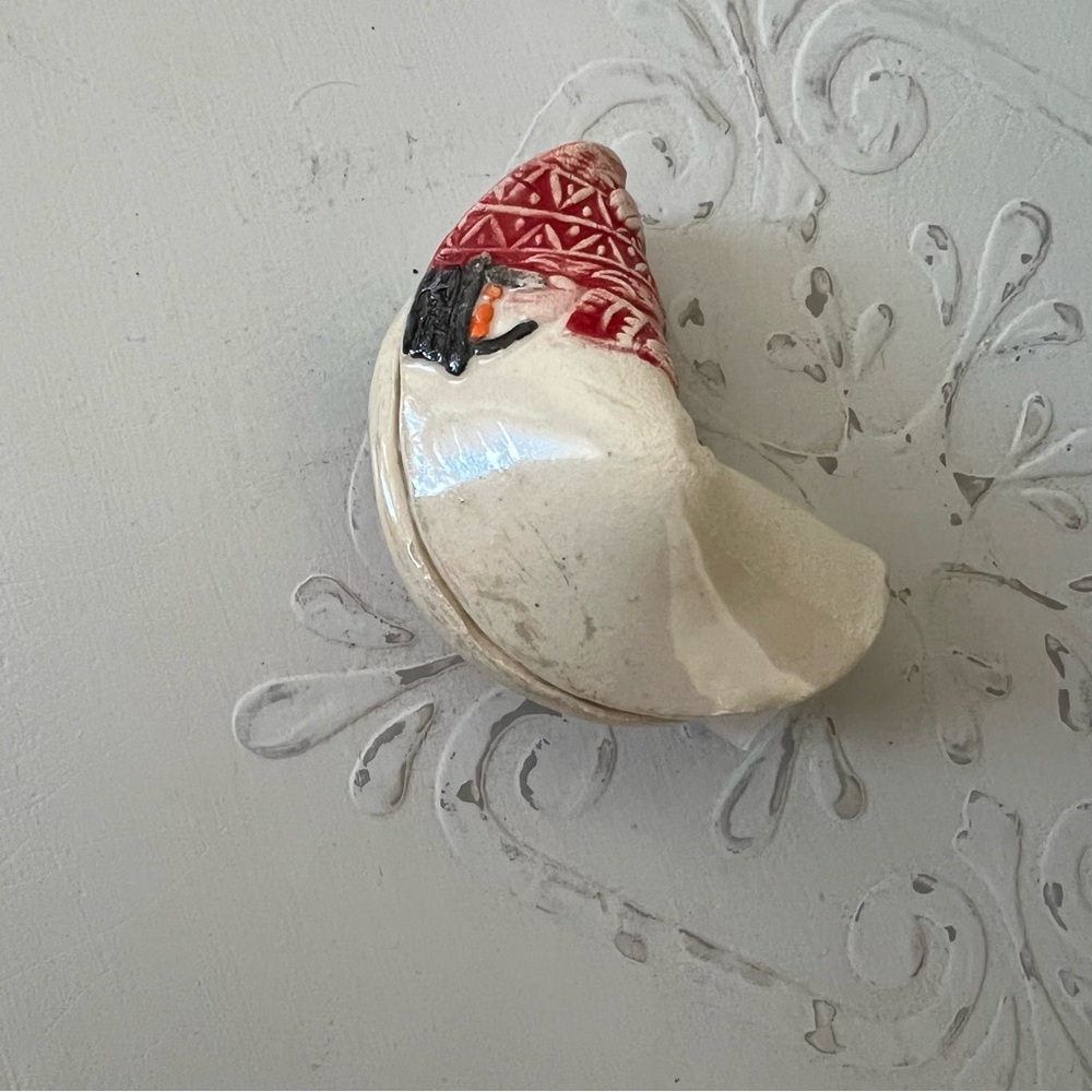 🥠 Vintage Ceramic Chinese Fortune Cookie w Fortune